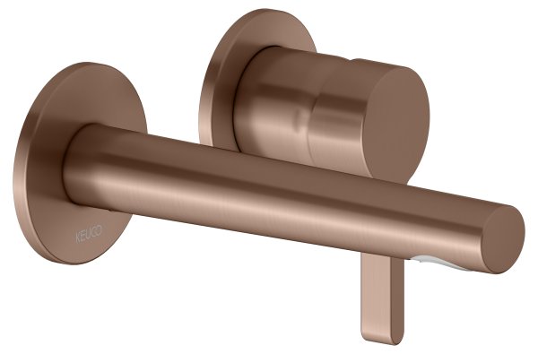 Keuco Edition 400 Single Lever Mixer Wall Mounted Extension 165mm - Brushed Red Gold