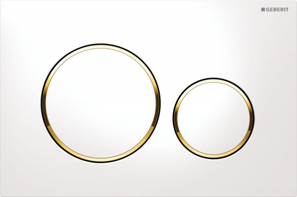 Geberit Sigma 20 White/Gold Plated/White Dual Flush Plate