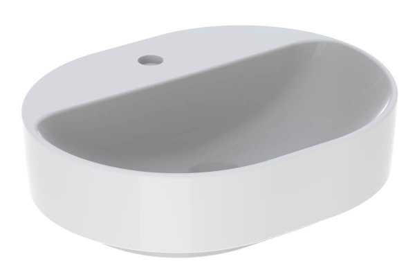 Geberit VariForm 500mm 1 Tap Hole Elliptic Lay-On Countertop Basin - No Overflow