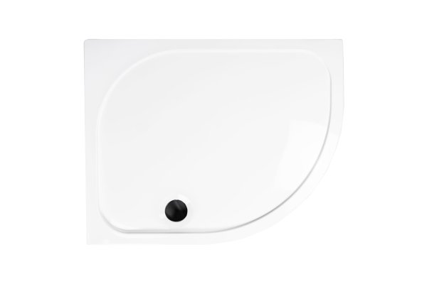 Coram 1200 x 800mm Offset Quadrant Stone Resin Right Hand Shower Tray - White