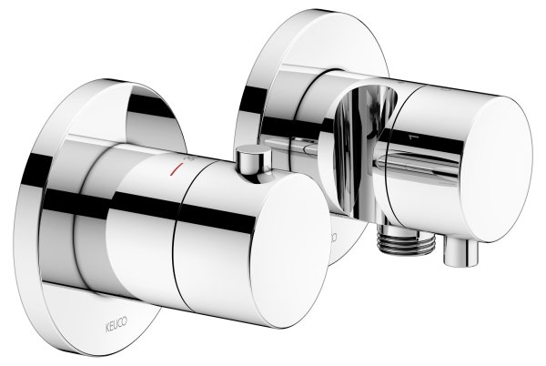 Keuco Edition 400 Thermostatic Mixer Set 3-Way With Wall Outlet for Shower Hose & Holder - Chrome