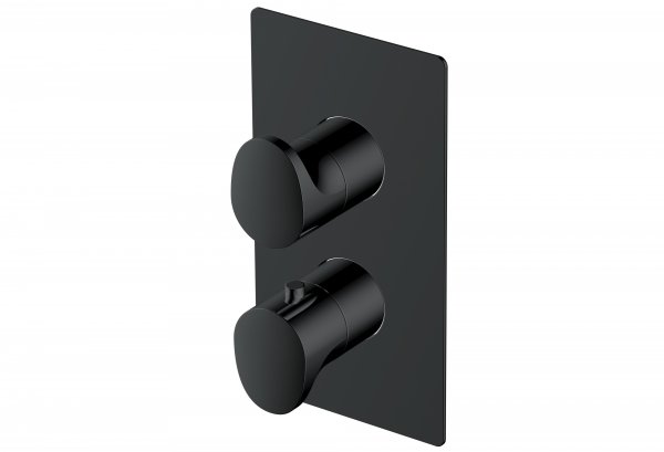 RAK Single Outlet, 2 Handle Thermostatic Concealed Shower Valve - Black