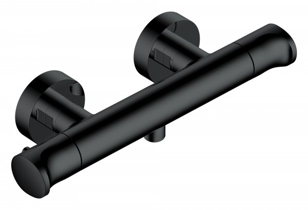 RAK Wall Mounted Exposed Thermostatic Bar Valve - Black