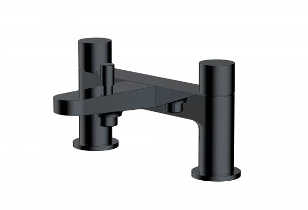 RAK Petit Round Deck Bath Shower Mixer - Black