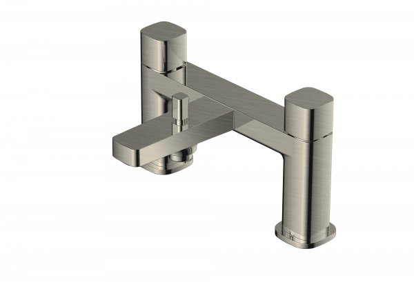 RAK Petit Square Deck Bath Shower Mixer - Nickel