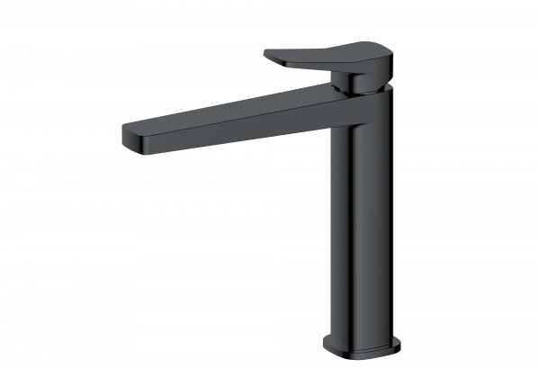 RAK Petit Square Mid Height Basin Mixer - Black