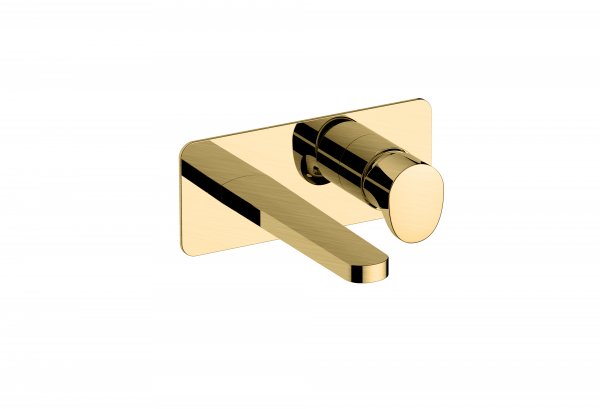 RAK Positano Wall Mounted Basin Mixer With Back Plate - Gold