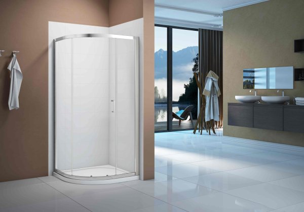 Merlyn Vivid Boost 1000 x 800mm 1 Door Offset Quadrant Shower Enclosure - Chrome