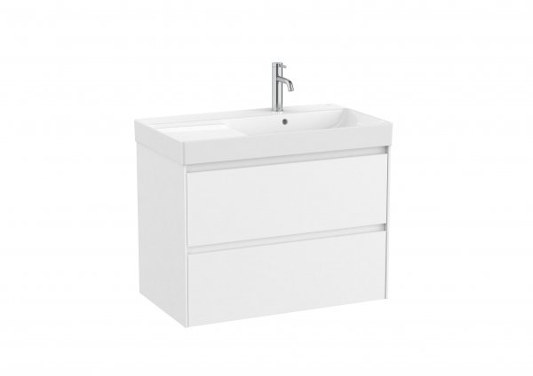 Roca Ona Unik 800mm Right Hand Basin & Matt White Unit (2 Drawers)