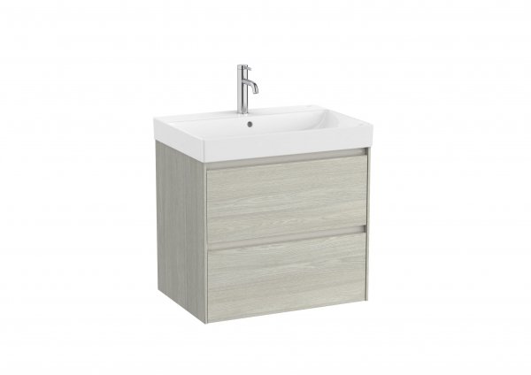 Roca Ona Unik 650mm Basin & Light Oak Unit (2 Drawers)