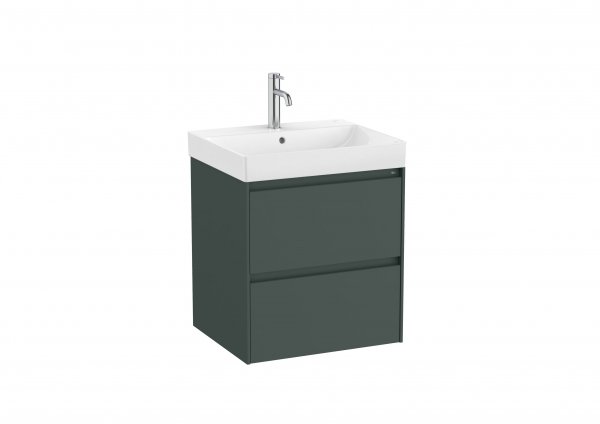 Roca Ona Unik 550mm Basin & Matt Green Unit (2 Drawers)