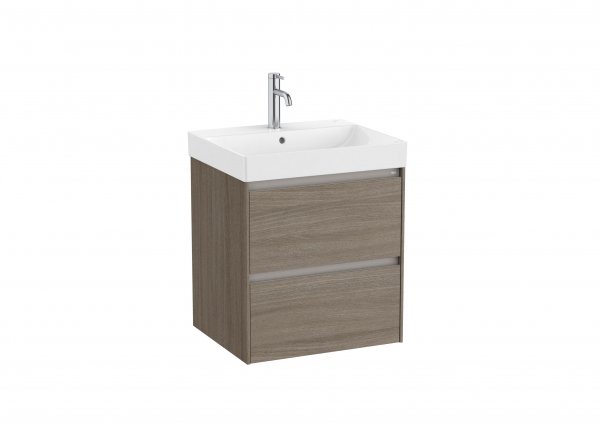 Roca Ona Unik 550mm Basin & Dark Elm Unit (2 Drawers)