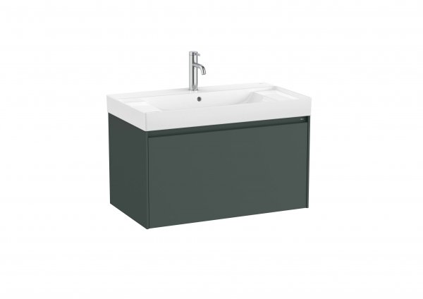 Roca Ona Unik 800mm Basin & Matt Green Unit (1 Drawer)