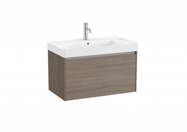 Roca Ona Unik 800mm Basin & Dark Elm Unit (1 Drawer)