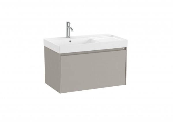 Roca Ona Unik 800mm Left Hand Basin & Matt Grey Unit (1 Drawer)