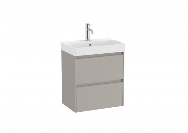 Roca Ona Unik Compact 550mm Basin & Matt Grey Unit (2 Drawers)