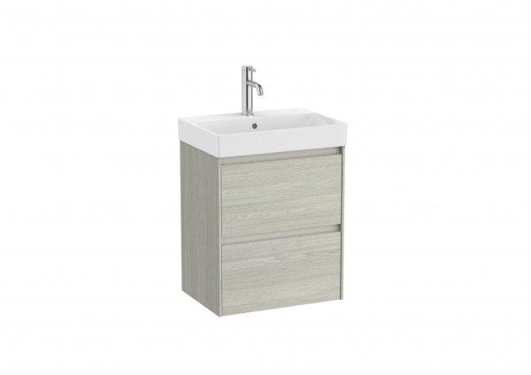 Roca Ona Unik Compact 500mm Basin & Light Oak Unit (2 Drawers)