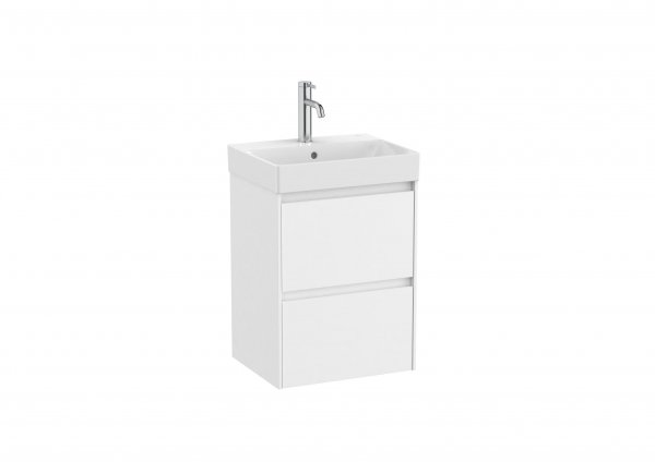 Roca Ona Unik Compact 450mm Basin & Matt White Unit (2 Drawers)