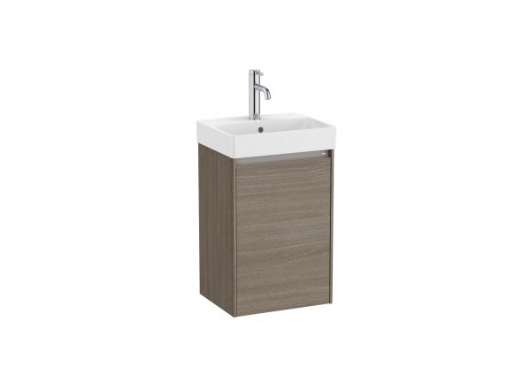 Roca Ona Unik Compact 400mm Basin & Dark Elm Unit (1 Drawer)