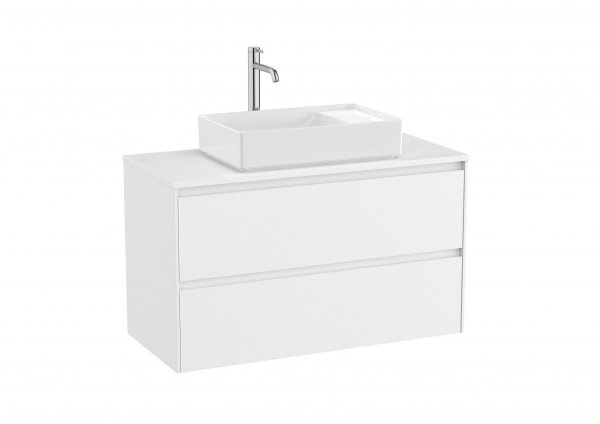 Roca Ona Unik 1000mm Matt White Unit & Countertop (2 Drawers)