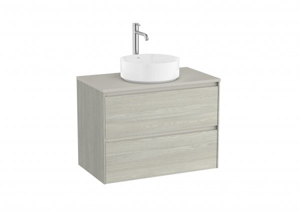 Roca Ona Unik 800mm Light Oak Unit & Countertop (2 Drawers)