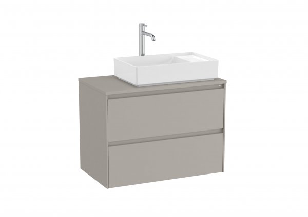 Roca Ona Unik 800mm Matt Grey Right Hand Unit & Countertop (2 Drawers)