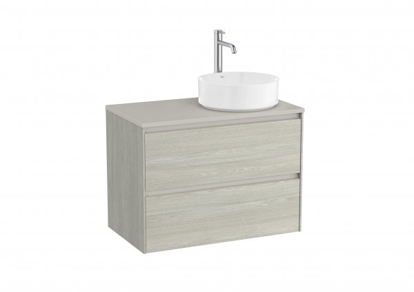 Roca Ona Unik 800mm Light Oak Right Hand Unit & Countertop (2 Drawers)