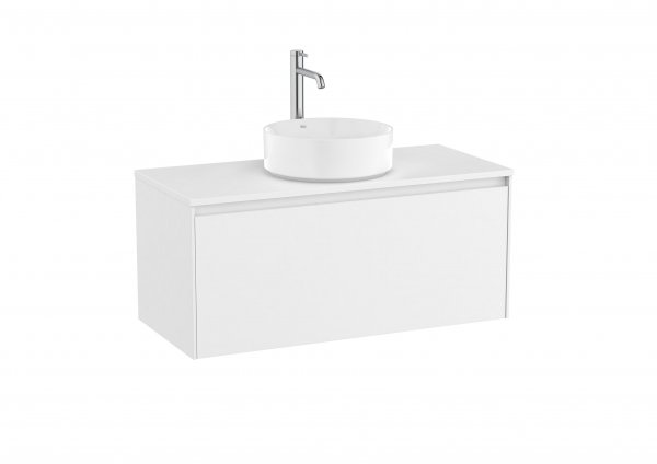 Roca Ona Unik 1000mm Matt White Unit & Countertop (1 Drawer)