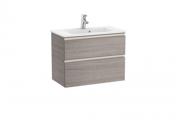 Roca The Gap Compact City Oak 700mm 2 Drawer Vanity Unit with Basin
