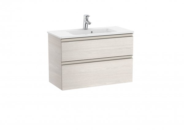 Roca The Gap Compact Nordic Ash 800mm 2 Drawer Vanity Unit with Basin