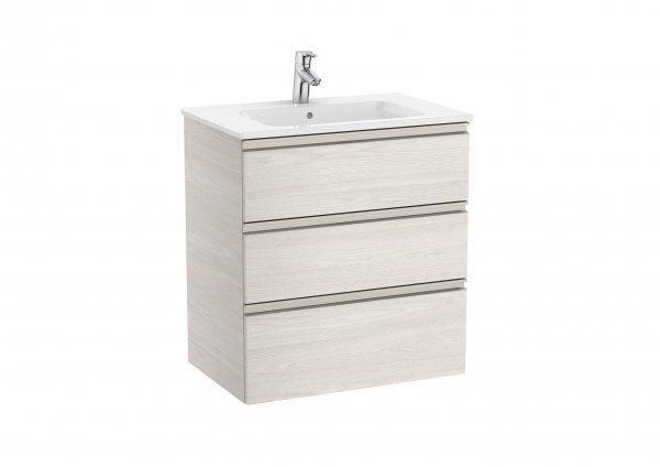 Roca The Gap Nordic Ash 700mm 3 Drawer Vanity Unit with Basin