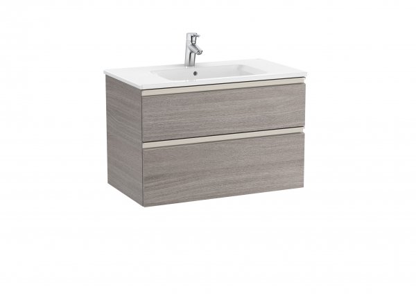 Roca The Gap City Oak 800mm 2 Drawer Vanity Unit with Basin