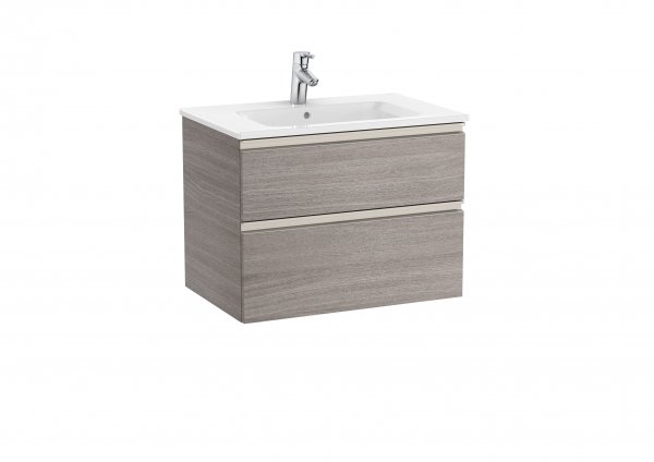 Roca The Gap City Oak 700mm 2 Drawer Vanity Unit with Basin