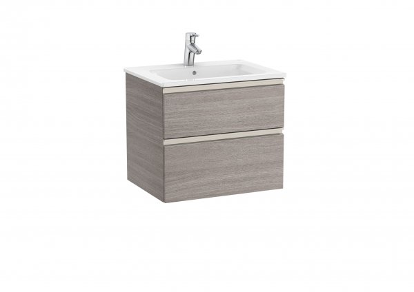 Roca The Gap City Oak 600mm 2 Drawer Vanity Unit with Basin