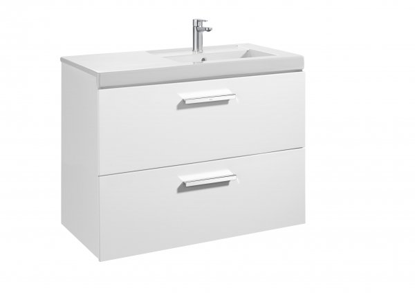 Roca Prisma Gloss White 900mm Basin & Unit with 2 Drawers - Right Hand