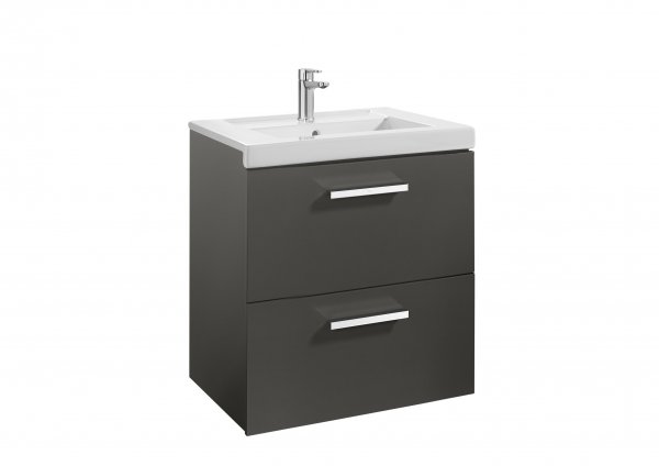 Roca Prisma Anthracite Grey 600mm Basin & Unit with 2 Drawers