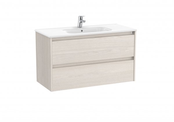 Roca Tenet Nordic Ash 1000 x 460mm 2 Drawer Vanity Unit and Basin