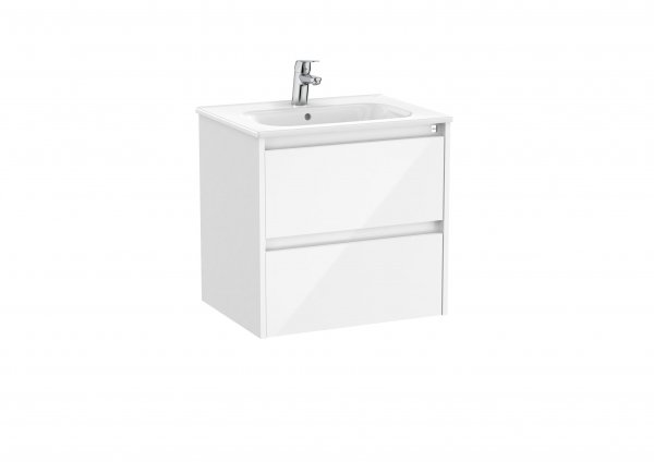 Roca Tenet Glossy White 600 x 460mm 2 Drawer Vanity Unit and Basin