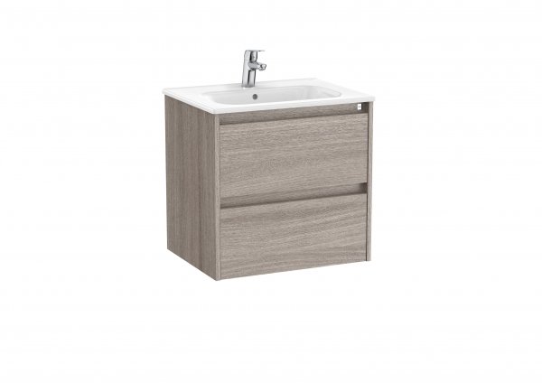 Roca Tenet City Oak 600 x 460mm 2 Drawer Vanity Unit and Basin