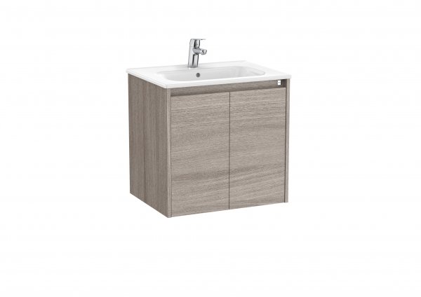 Roca Tenet City Oak 600 x 460mm 2 Door Vanity Unit and Basin