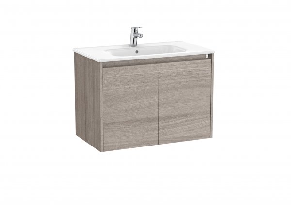 Roca Tenet City Oak 800 x 460mm 2 Door Vanity Unit and Basin