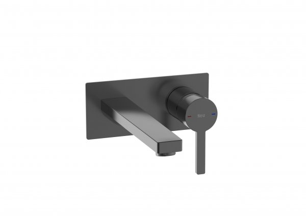 Roca Naia Wall-Mounted Basin Mixer - Brushed Titanium Black