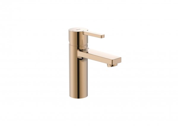 Roca Naia Rose Gold Smooth Bodied Basin Mixer