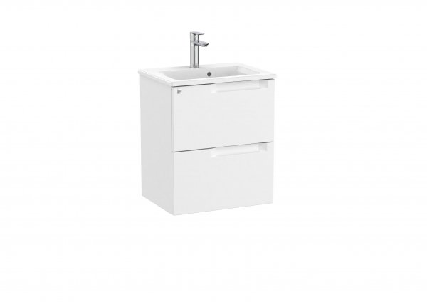 Roca Aleyda Compact Matt White 500mm 2 Drawer Vanity Unit & Basin