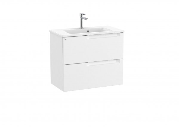 Roca Aleyda Compact Matt White 700mm 2 Drawer Vanity Unit & Basin