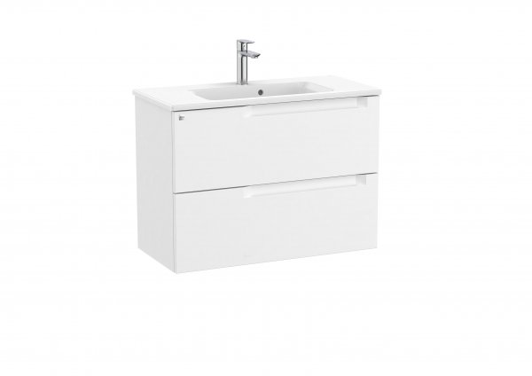 Roca Aleyda Compact Matt White 800mm 2 Drawer Vanity Unit & Basin