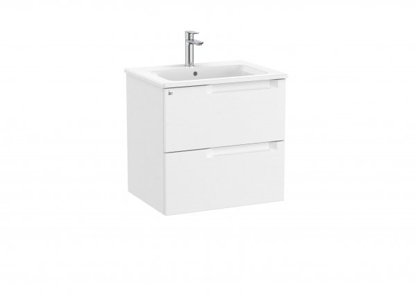 Roca Aleyda Matt White 600mm 2 Drawer Vanity Unit & Basin