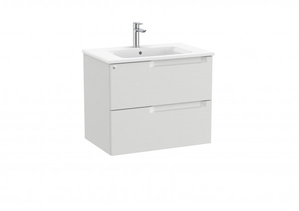 Roca Aleyda Pebble Grey 700mm 2 Drawer Vanity Unit & Basin