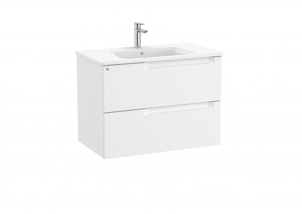 Roca Aleyda Matt White 800mm 2 Drawer Vanity Unit & Basin