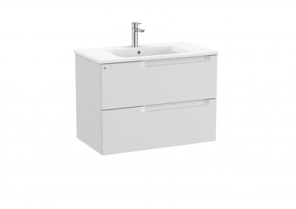 Roca Aleyda Pebble Grey 800mm 2 Drawer Vanity Unit & Basin